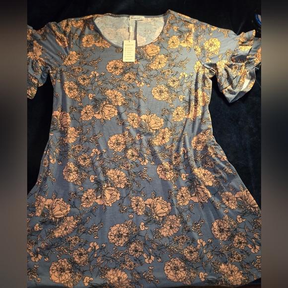 Grey and Peach Plus Dress. Women's Size 24. Bnwt - Picture 1 of 11